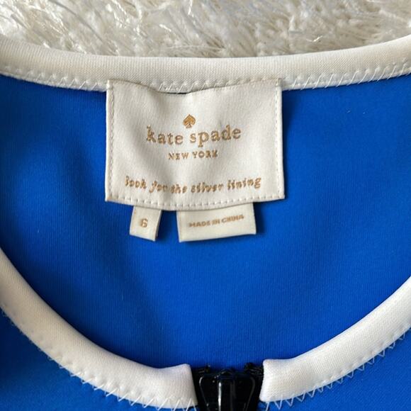 Kate Spade New York - Dive Right In cocktail dress sz 6 blue black white scuba - Picture 4 of 9